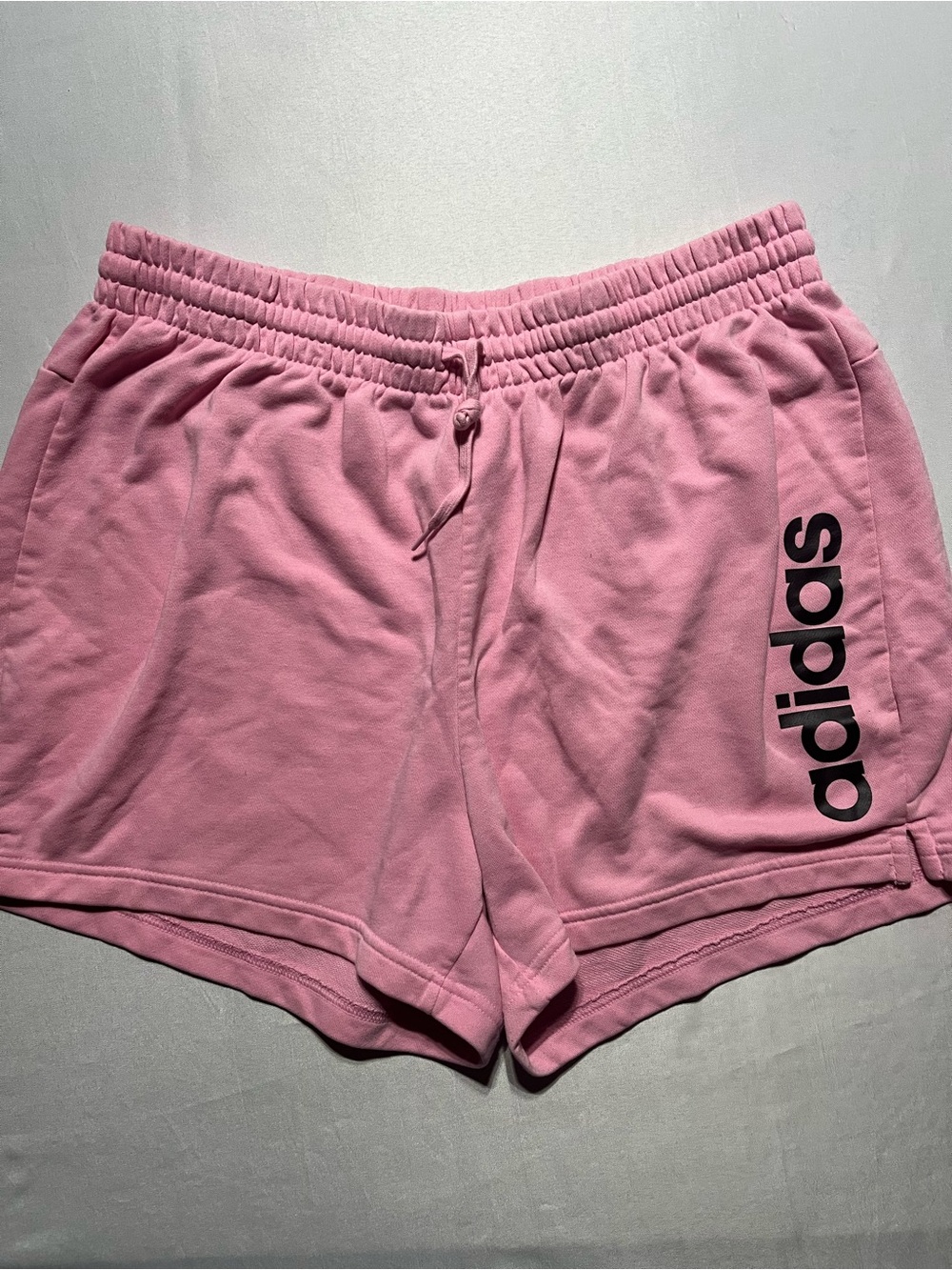 Adidas Women's XXLarge Pink Drawstring Terry Cloth Sweat Lounge Pull On Shorts
